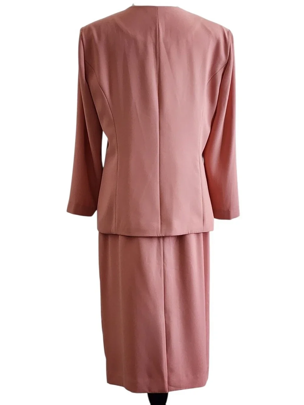 K.C. Studio dusty rose suit rhinestone embroidery jacket lined pencil skirt, NWT